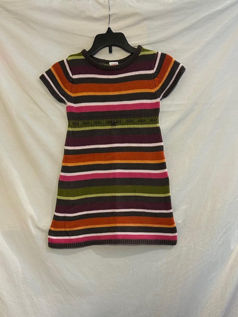 Gymboree Girls Size 5 Multi Stripe Knit Short Sleeve Classic Sweater Dress